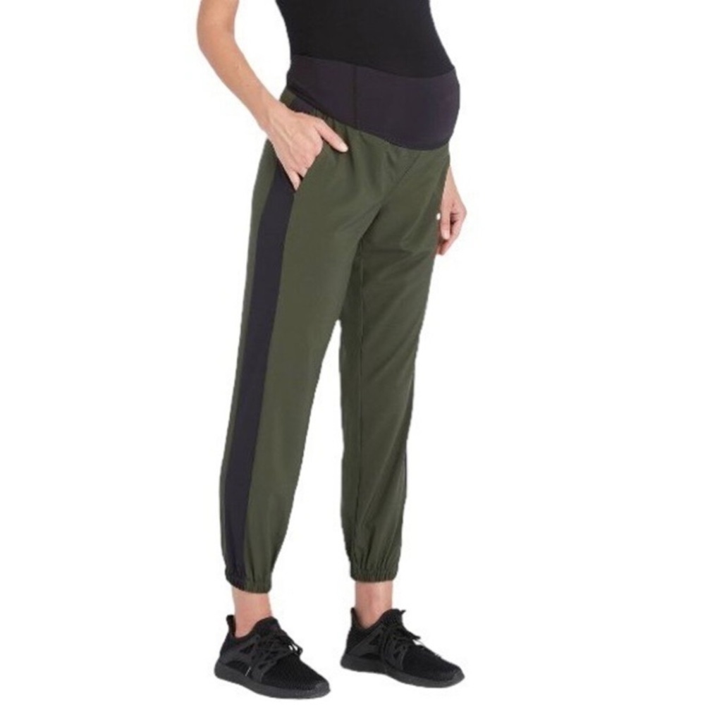 Isabel Maternity by Ingrid & Isabel Crossover Panel Joggers Pants- Green